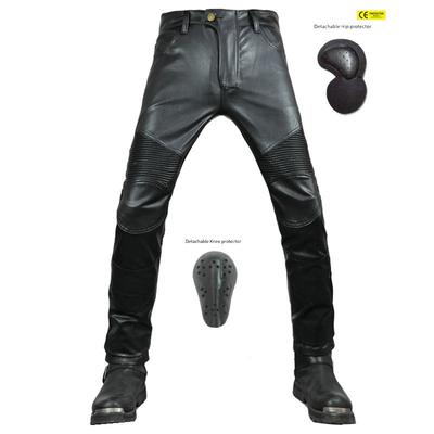 New Product Locomotive Rider Straight Cycling Pants Anti-drop Pants Motorcycle Waterproof Windproof Elastic Leather Pants, Racing Pants