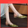 Chinese Style Textured Water Drill Flat Sandals With Jacquard Design For Adult Casual Wear