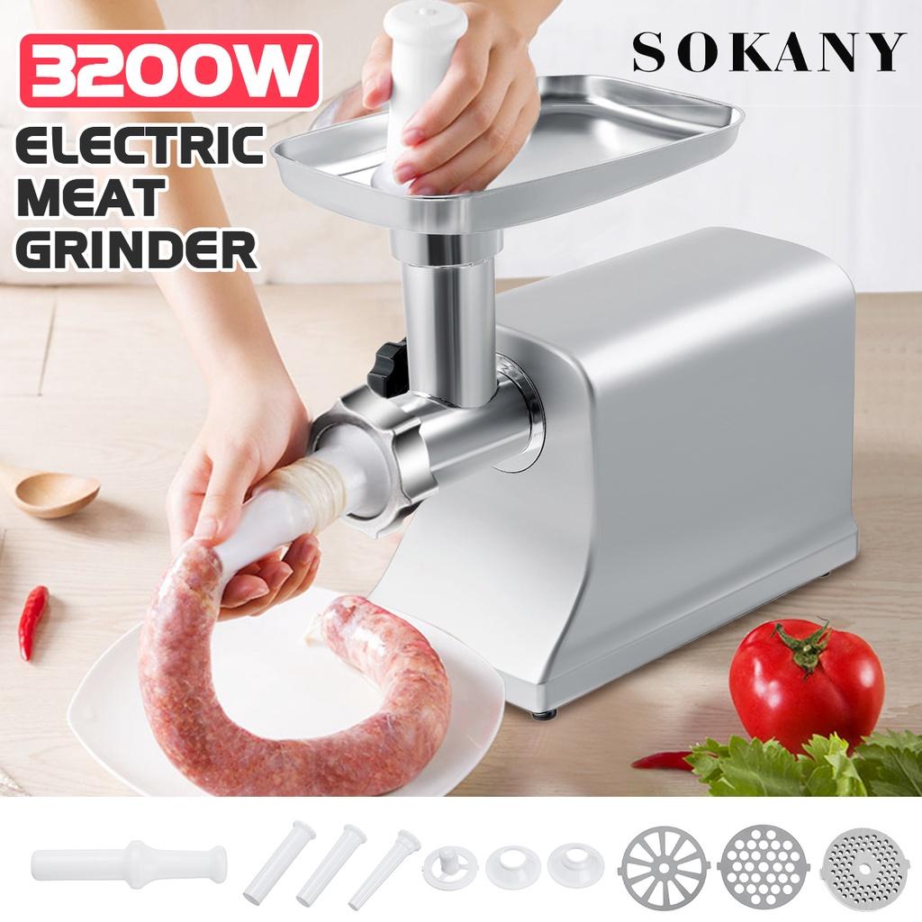 Stainless Steel Electric Meat Grinders Powerful Electric Grinder Sausage Stuffer Meat Mincer 3200W Home Kitchen Food Processor