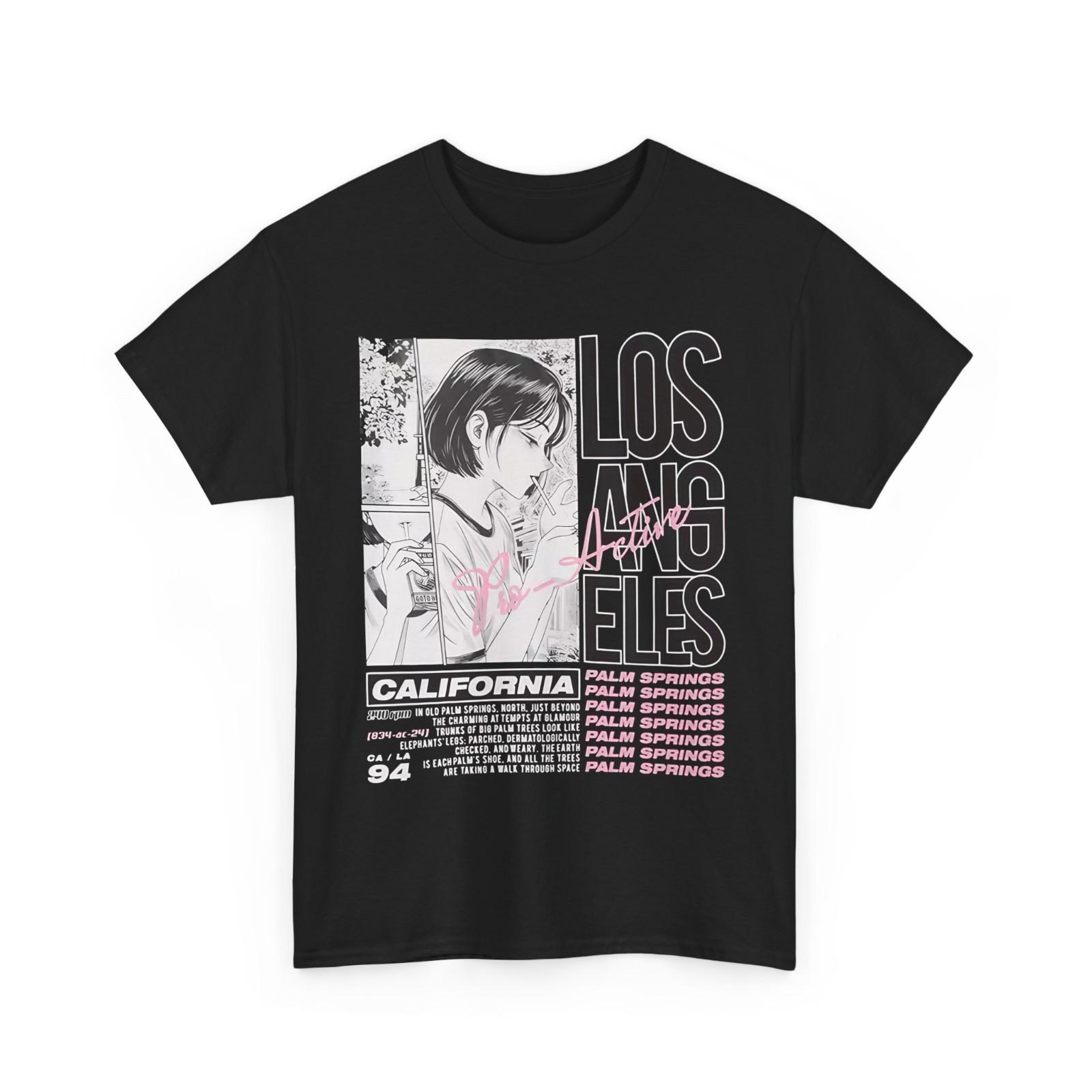 

26 Los Angeles Anime Girl Smoking Letter T-Shirt Black Unisex XS - 5XL Unisex T-Shirt 5XL різнокольоровий