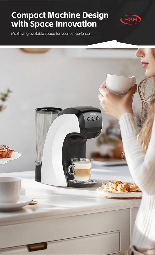 New HiBREW 3 in 1 Multiple Capsule Coffee Maker Full Automatic With Hot & Cold Mode 19Bar
