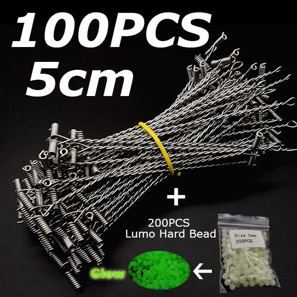 100pcs T Shape Fish Rig Wire Arms with Beads Branch Balance Fishing Tackle Accessories Size 5cm 6cm 7cm 8cm 9cm 10cm 12cm 15cm 5cm