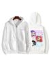 2025 Cross New Fashion Cartoon Print Zipper Hoodie: Versatile European & American Style Adult Casual Sweatshirt with Pockets