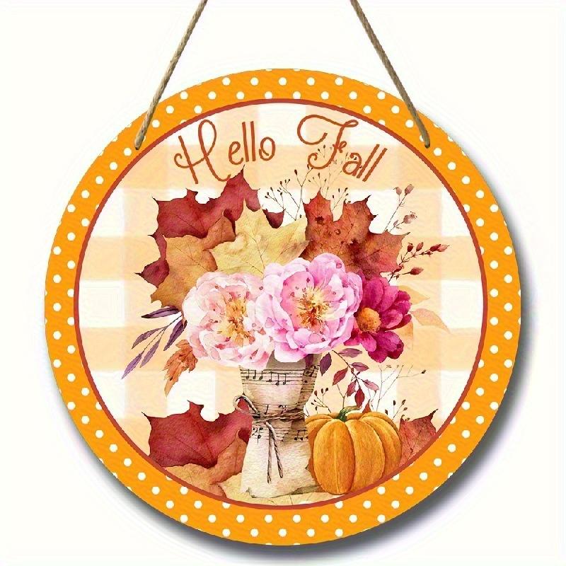 

2d Плоский 20*20см, Популярное Домашнее Украшение Осенняя Ваза Кленовый Лист Тыква Деревянный Круглый Логотип Креативная Декоративная Доска, для Дома, Клуба, Сада, Бара 20*20cm