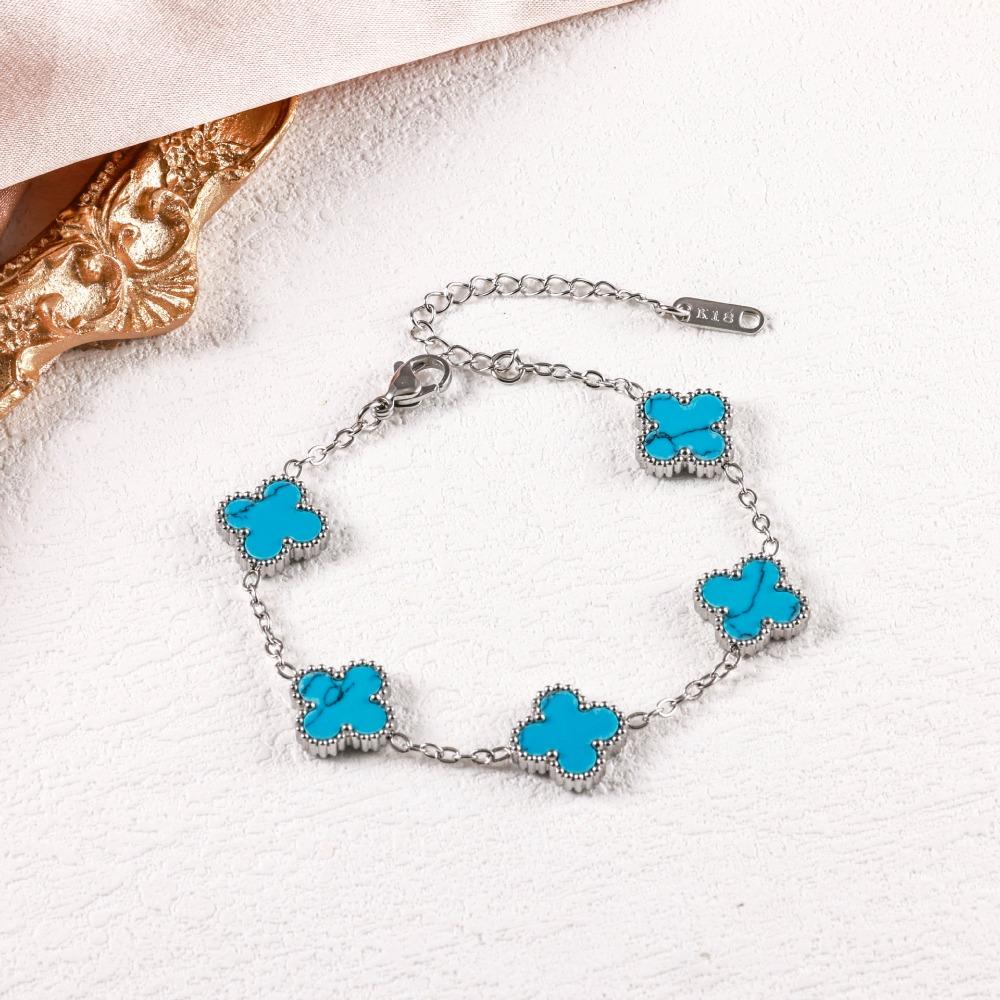 High-quality 13mm Four-leaf Clover Shell Bracelet Colorfast Plating Women's Bangle