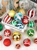 Christmas Painted Hanging Balls 6-12CM - Round Plastic Wreath and Vine Decorations