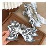 1pc Retro Bohemian Bow Hair Clip - Anti-Slip Strong Retention Hairpin with Black & White Paisley Pattern
