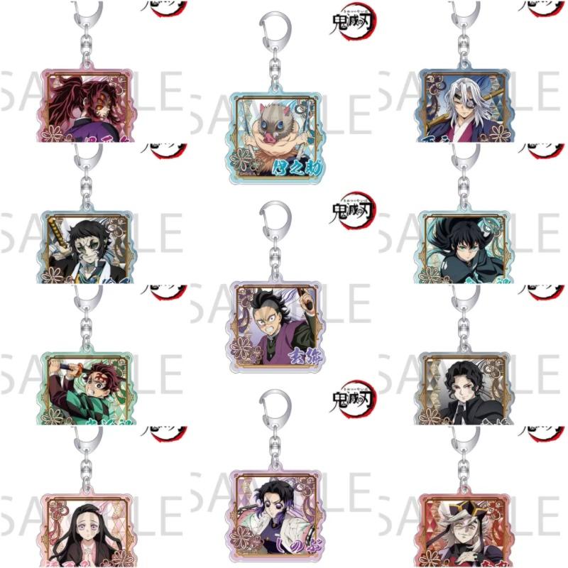 Anahtarlık Kolye Anime Demon Slayer Kimetsu No Yaiba Kamado Tanjirou Çift Taraflı HD Çanta Kolye Hayranlar İçin Hediye Cosplay Aksesuarları Takı Hediye