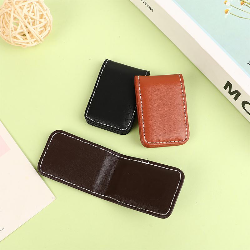 1Pc Money Clip Wallet Slim Men Women Vintage Strong Magnet Money Clip Cow Pu Leather Pocket Clamp Credit Card Cash Wallet