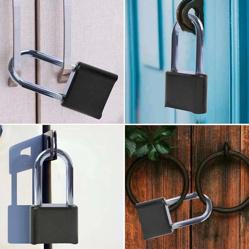 Big 4 Digit Combination Lock Shackle Outdoor Waterproof Padlock for School Gym Locker Gate Hasp Storage Box Fence Case Door Lock