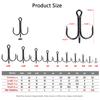 100PCS/box Carp Fishing Treble Hooks 12#-3/0# Optional High Carbon Steel Barbed Hook Set Super Sharp for Lure Accessories Tackle 260319