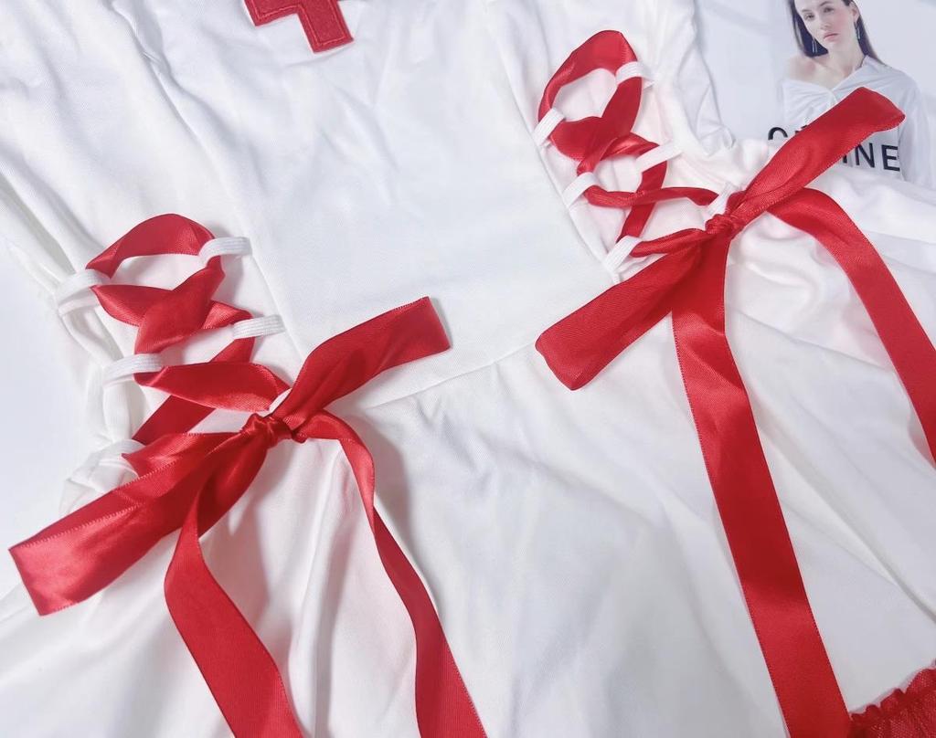 European and American Erotic Nurse Lingerie Uniform – Pure Desire Sexy Costume for Halloween
