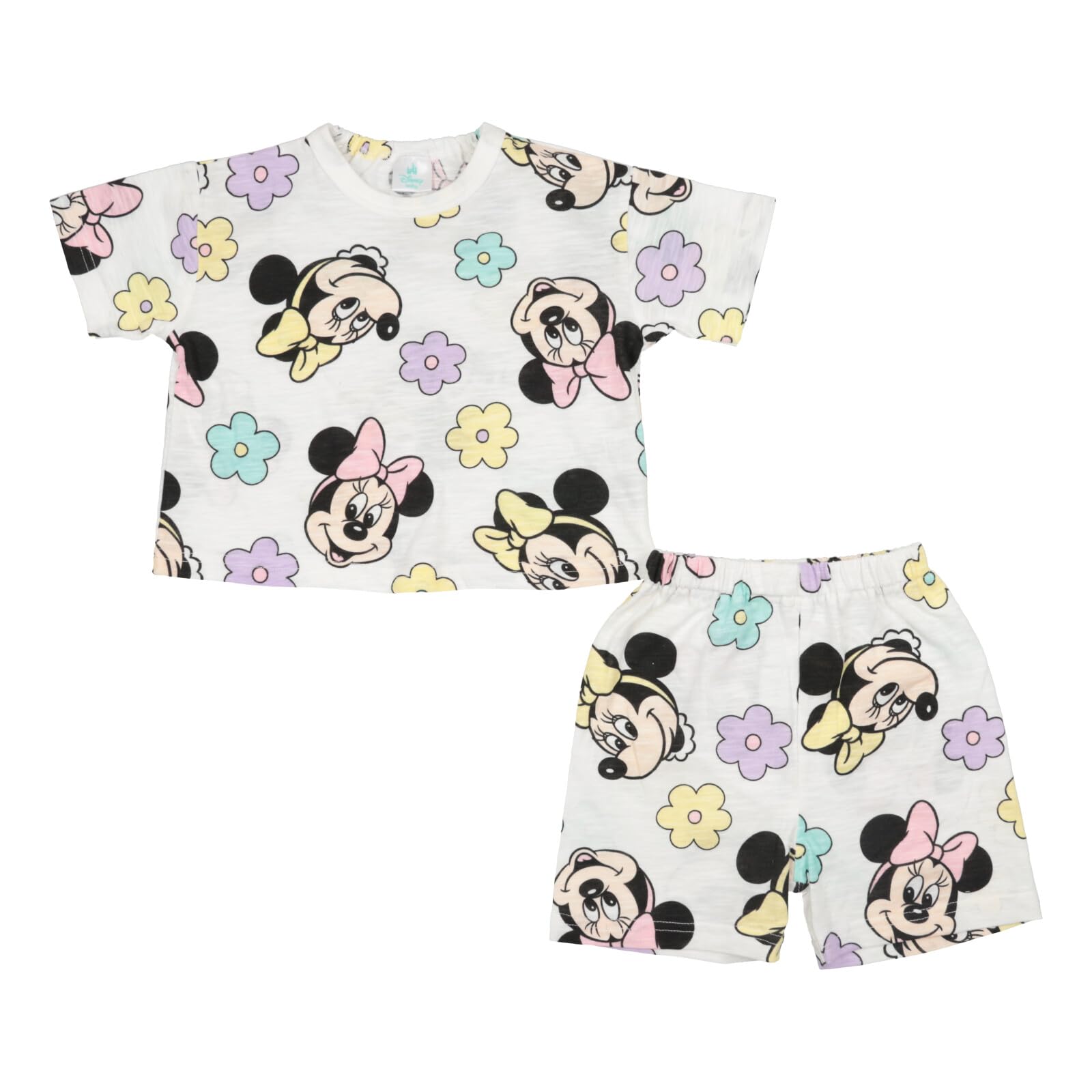 

Disney Mickey and Minnie Mouse Print Baby Pajama Short for Boys and Girls All-Over Set, Loungewear, Sleeves, Moisture-Wicking, Quick-Drying,