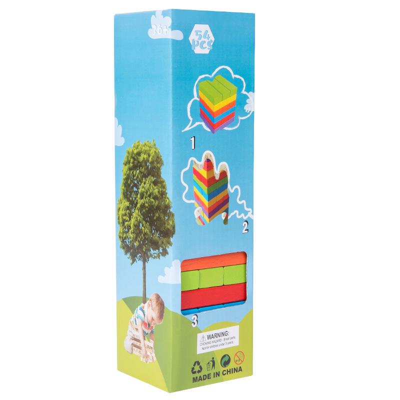 Solid Wood Stacking Blocks: Educational Parent-Child Puzzle Toy for Early Learning and Interactive Play