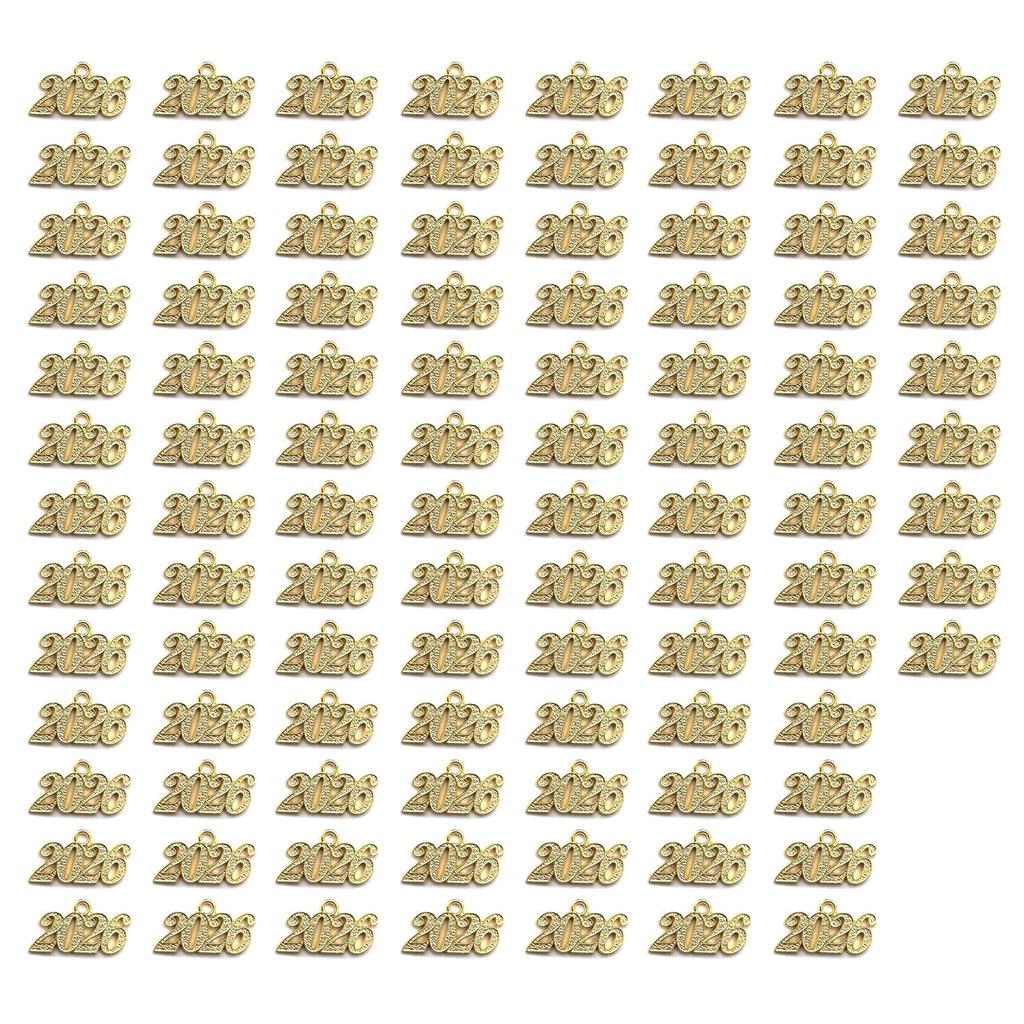 100pcs Shining Year of 2026 Metal Charm Craft Pendant Perfect For Handmade Project And Graduation Gifts Making Kits