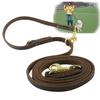 Multi-Function Cowhide Dog Leash: Convenient Tie-Out and Running Rope