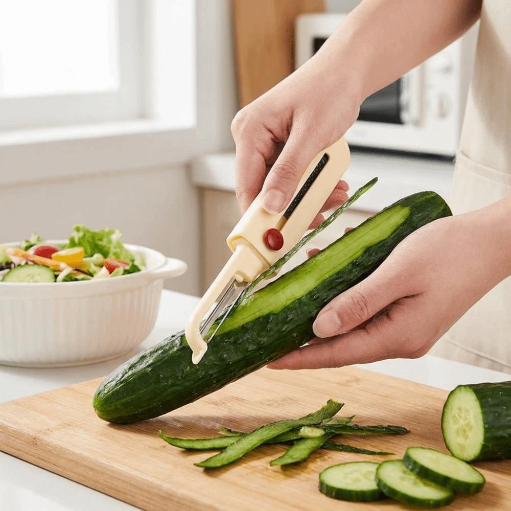 Press-Type Vegetable Peeler Ergonomic Grip Kitchen Peeler Multi-functional Fruit Peeler  Camping