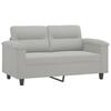 Vidaxl 2-Osobowa Sofa Z Poduszkami, Jasnoszara, 120 Cm, Mikrofibra
