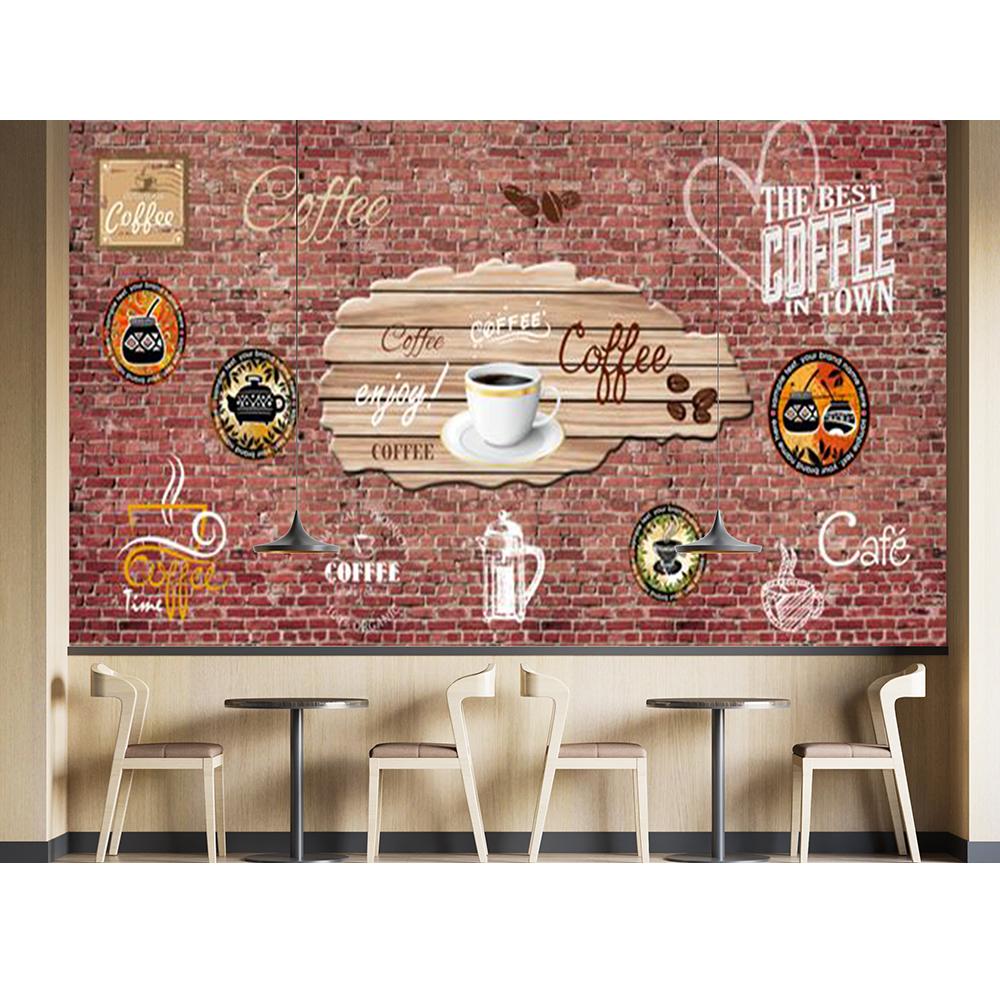 Fototapeta 3D Kávová zrna Fototapeta Cafe Shop Tabule Fototapeta pro kavárnu Restaurace Drink Bar Tapeta Dekor