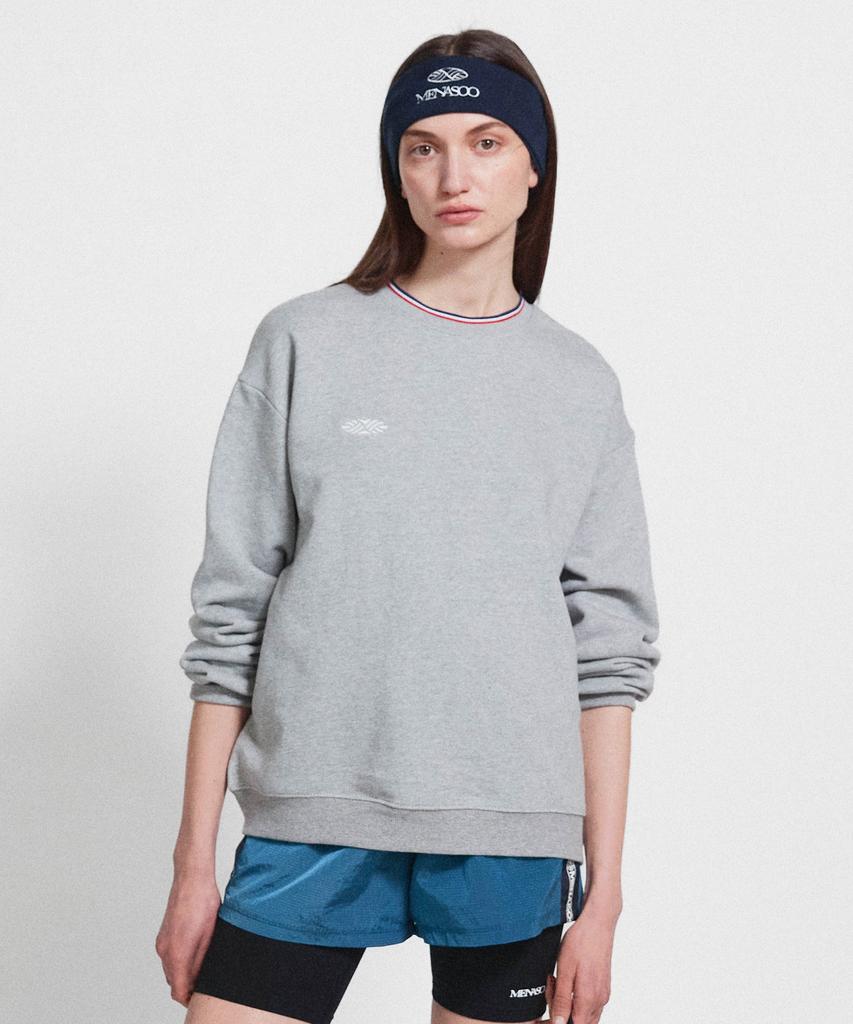 Minasu Track Volume Point Round Sweatshirt_Melange Gray