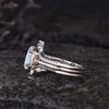 3Pcs/Set Fashion Rose Gold Color Rhinestone Opal Rings For Women Green Crystal Rings Set Wedding Engagement Jewelry Gifts