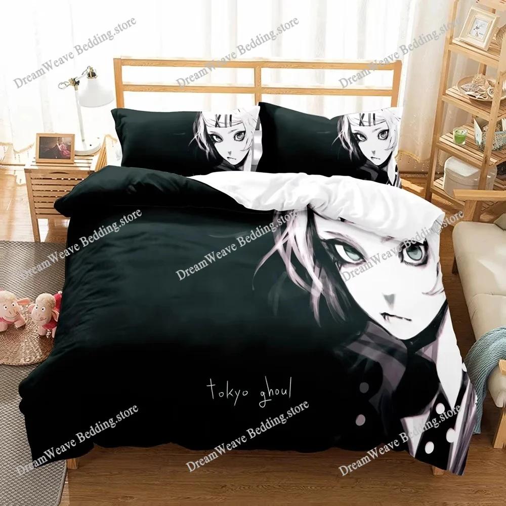 3D Printed Anime Tokyo Ghoul Bedding Set Boys Girls Twin Queen Size Duvet Cover Pillowcase Bed Kids Adult Home Textileextile963