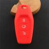 ZAD Silicone Rubber Car Key Case Cover Shell Skin Bag Holder Set for Mahindra India Car Accessory 3 Buttons Key Fob Protection