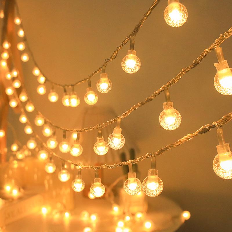 LED Bubble Ball String Lights - Transparent Crystal Ball Decorative Christmas Lights for Outdoor Tents