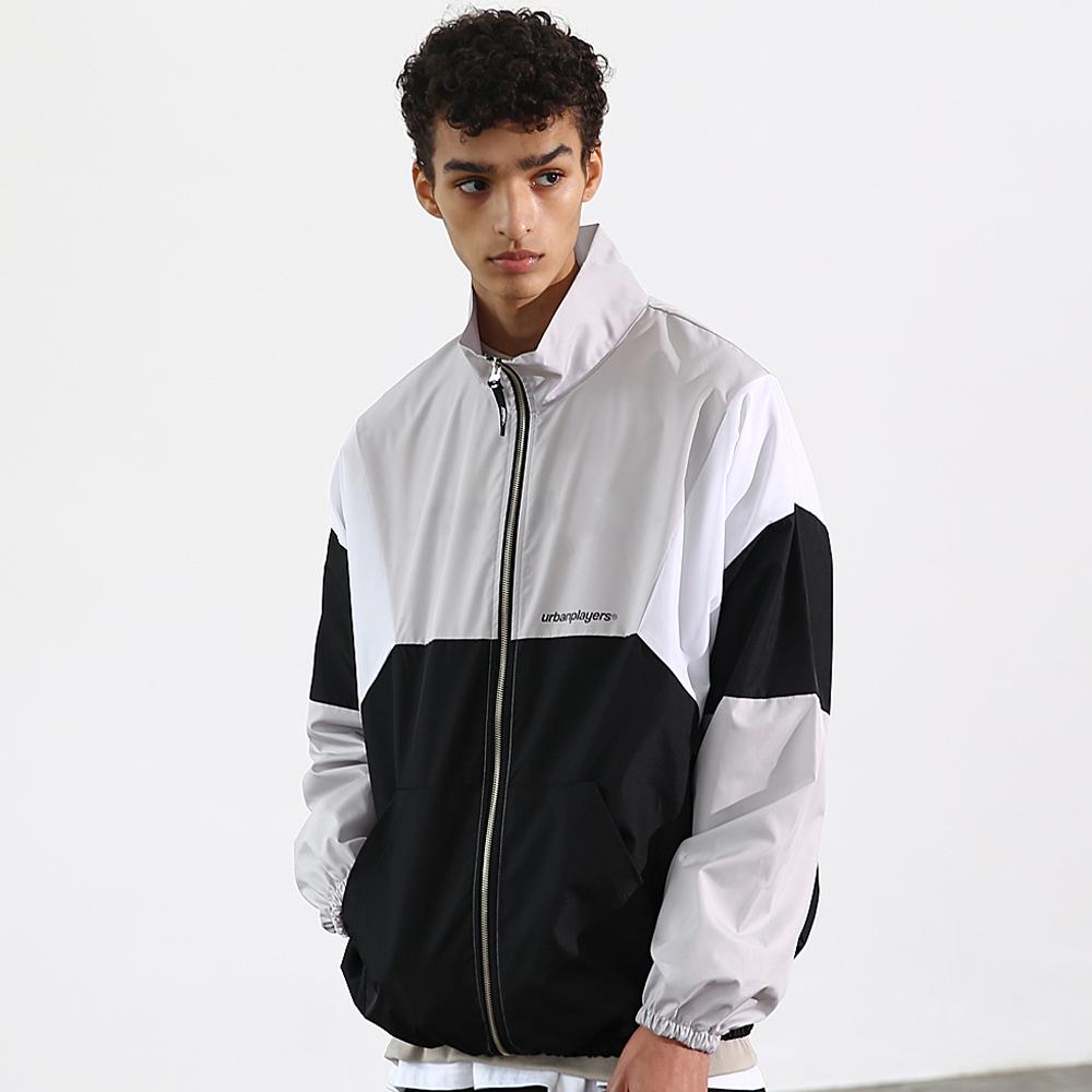 Urban Players New England Oversized Windbreaker Jacket (Grey)
