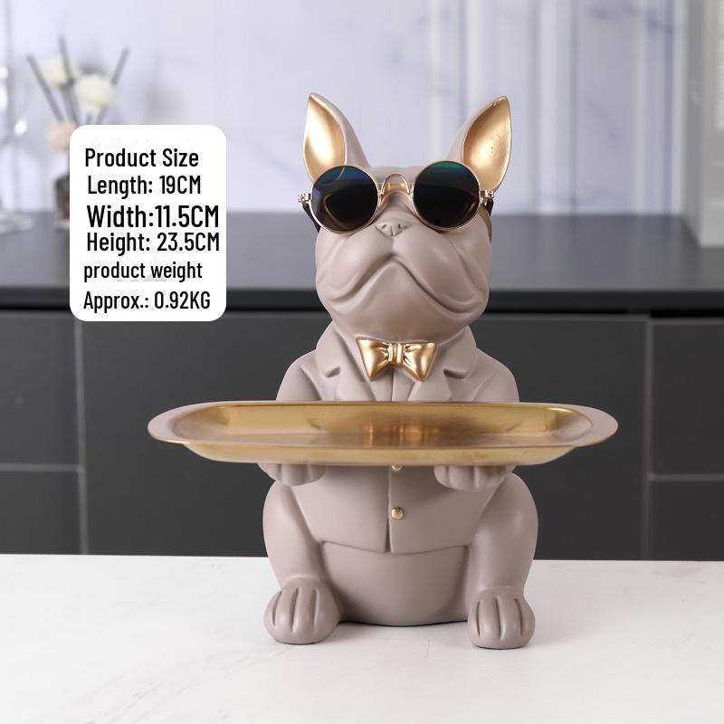 

Настольная скульптура «Французский бульдог» с подносом и местом для хранения монет