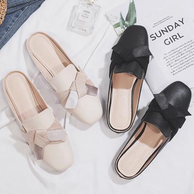 Brand Designer Women Slippers Slip On Mules Flat Heel Casual Shoes British Buckle Slides Wooden Block Heels Summer Footwear
