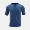 Summer Men's Thin V-Neck Solid Color Casual Breathable Short Sleeve T-Shirt With Pocket
