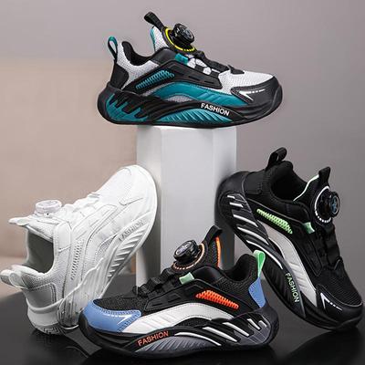 Çocuk Spor Ayakkabı Kız Ayakkabı Moda Erkek Spor Ayakkabı Döndürmeli Düğme Kalın Tabanlı Kız Spor Ayakkabı