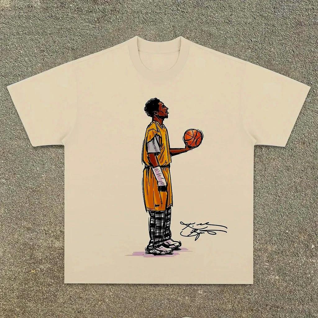 Kobe Looked Up At The American Heavy Women Unisex Tshirt Digital Direct Spray To Do Old Street Basketball Short Sleeve T Shirt