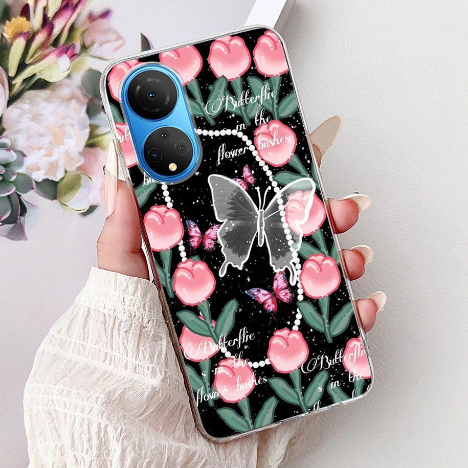 For Honor X7 2022 Case CMA-LX2 CMA-LX1 CMA-LX3 Shockproof Cover Fashion Butterfly Soft Phone Case For HonorX7 X 7 HonorX7 Bumper