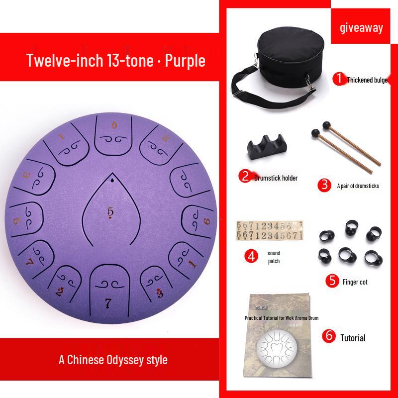 6-inch 11-tone Ethereal Steel Tongue Drum - Beginner to Professional Instrument for Kids & Adults