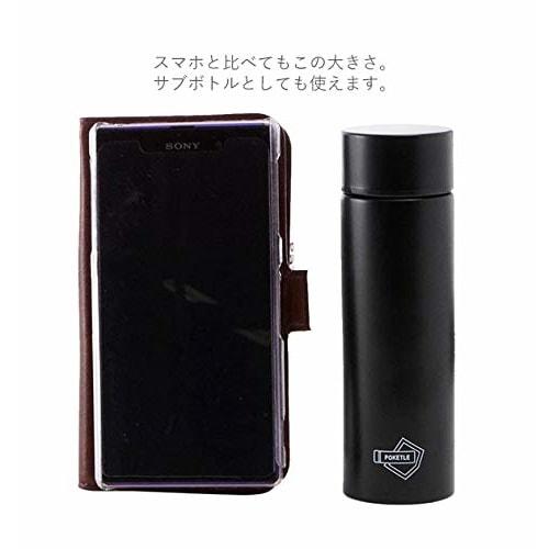 Pocketle Slim Water Bottle, 120mL, Stainless Steel, Silver