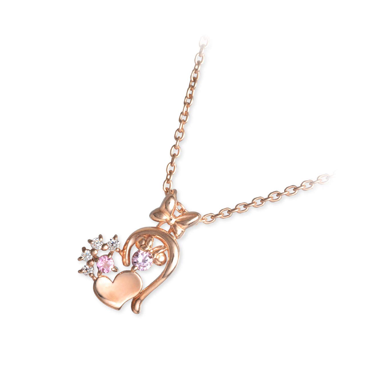 

WISP Disney Minnie Silver Choose Your Birthstone October Pink Comes with Cake Cute [Wisp Disney] Necklace, Tourmaline, Box, Women, Girlfriend, Gift,