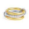 Anello Stacked Everly Multistrato Oro Placcato Chunky Zircone Intrecciato Anelli Collegati Multi Maglia Gioielli Statement Eternity Regalo