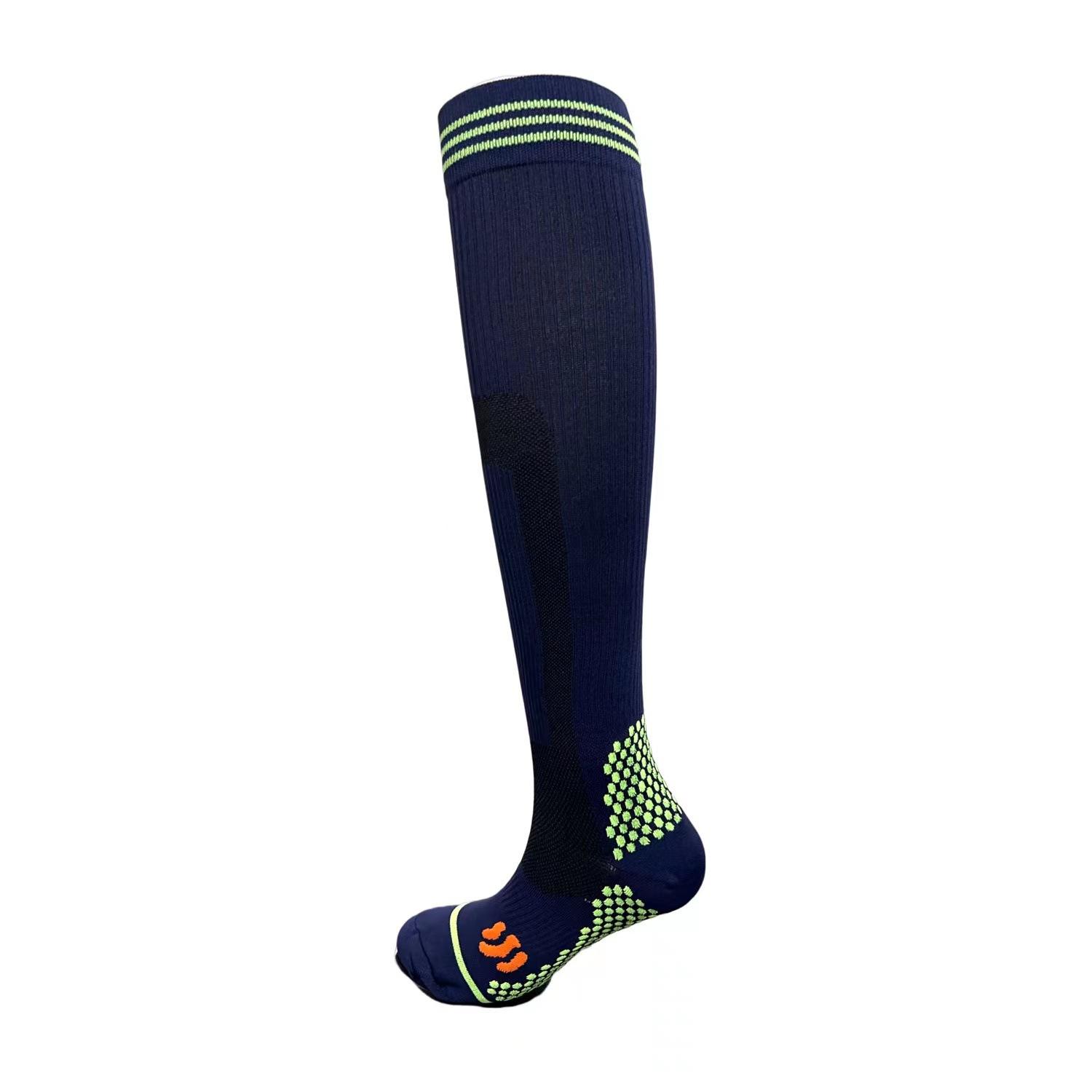 New Bean Running Pressure Sports Socks Elastic Football Socks Long Tube High Tube Compression Socks Spot S/M тёмно-синий