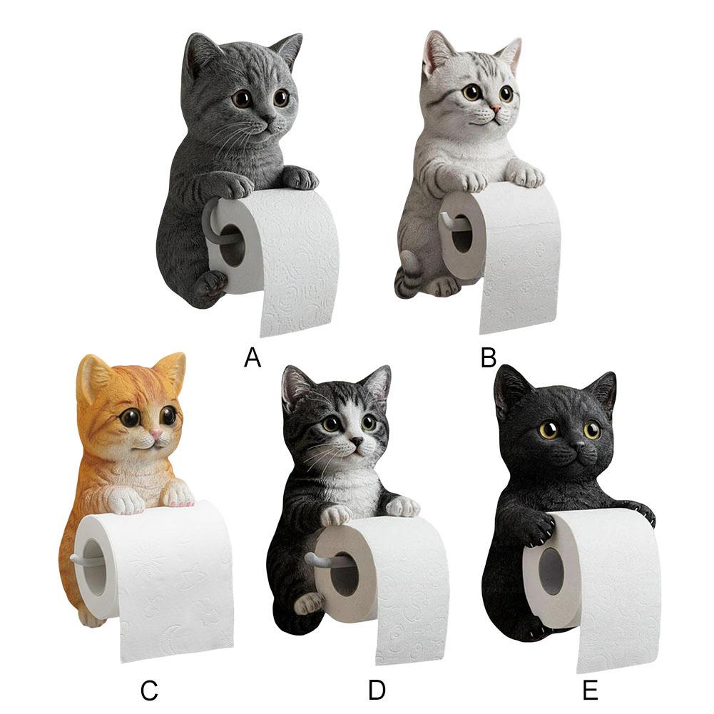 Wandmontierter Toilettenpapierrollenhalter Dekorative Katzenform Papierständer Lustiges Tier Rollenaufbewahrungsregal Küchen- und Badezimmernutzung