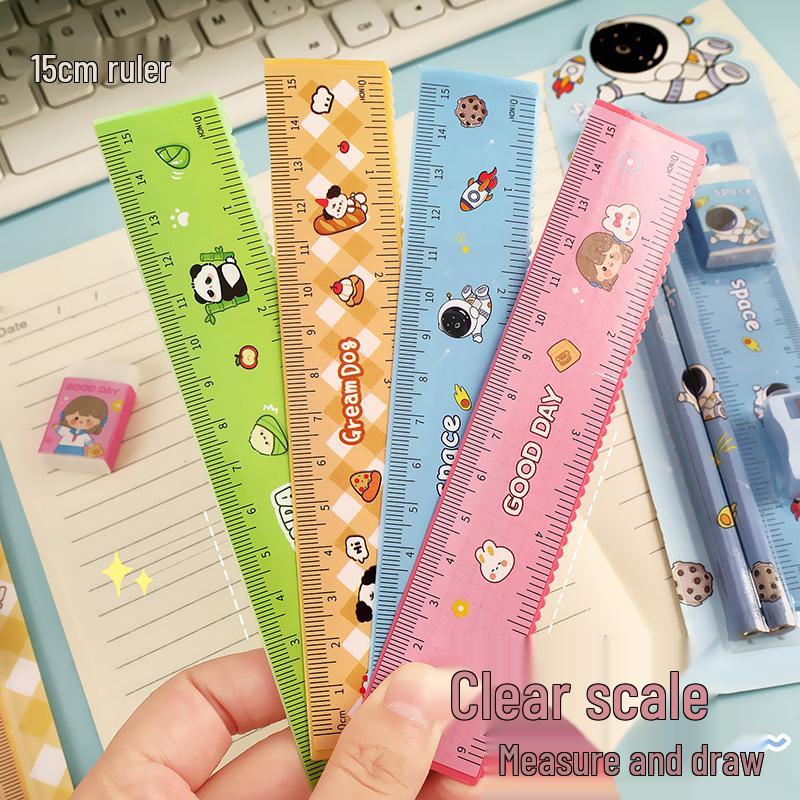 Cartoon Stationery Set: 5-Piece Gift for Primary Students (Pencil, Eraser, Ruler)