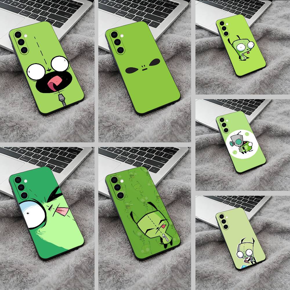 Cartoon Invader Zim Gir Black Soft Silicone Phone Case for Samsung Galaxy A73, A71, A72, A70, A53, A52, A51