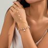 Chaîne Métallique Perle Imitation Plage, Chaîne Dorsale, Bracelet de Doigt Strass Tendance et Simple pour Femmes