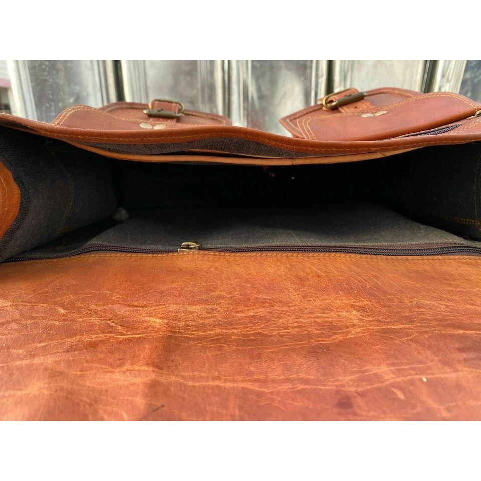 Goat Leather Motorcycle Saddle Bags Side Pouch Panniers Largest 3 Bags