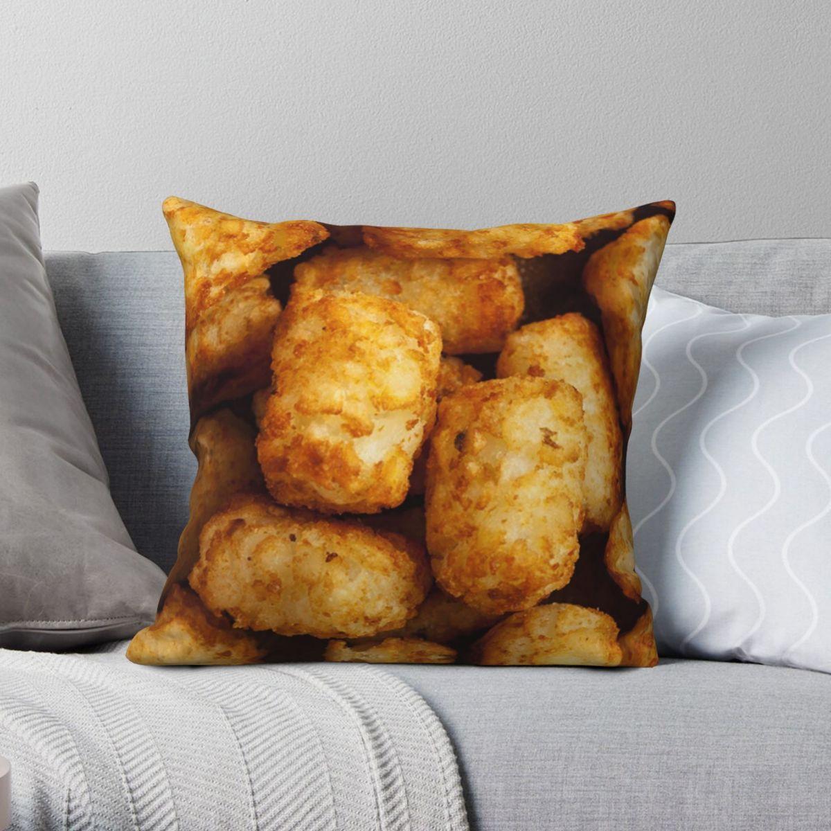 Green Harvest Unisex Tater Tots Pillowcase Polyester Linen Velvet Creative Zip Decor Bed Cushion Cover