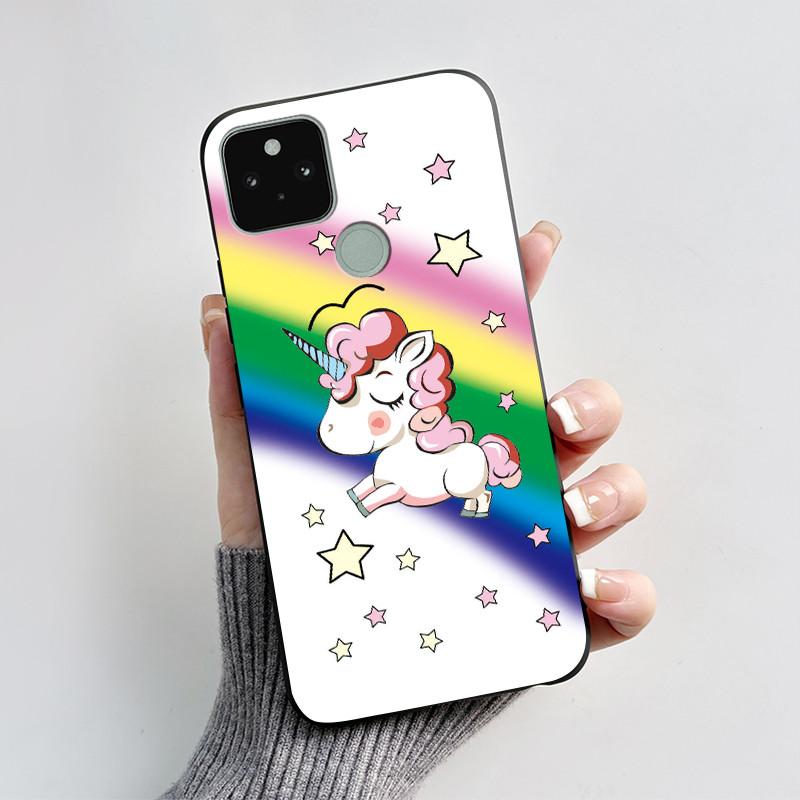 For Google Pixel 5 5A Case Cute Cat Cartoon Love Heart Silicone Soft TPU Back Cover For Pixel 5 5a Shockproof Protective Coque