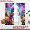 2D Flat Printing 2pcs Scene Curtain Carnival Funfair Circus Celebration Digital Printed Polyester Drapes Festive Holiday for New