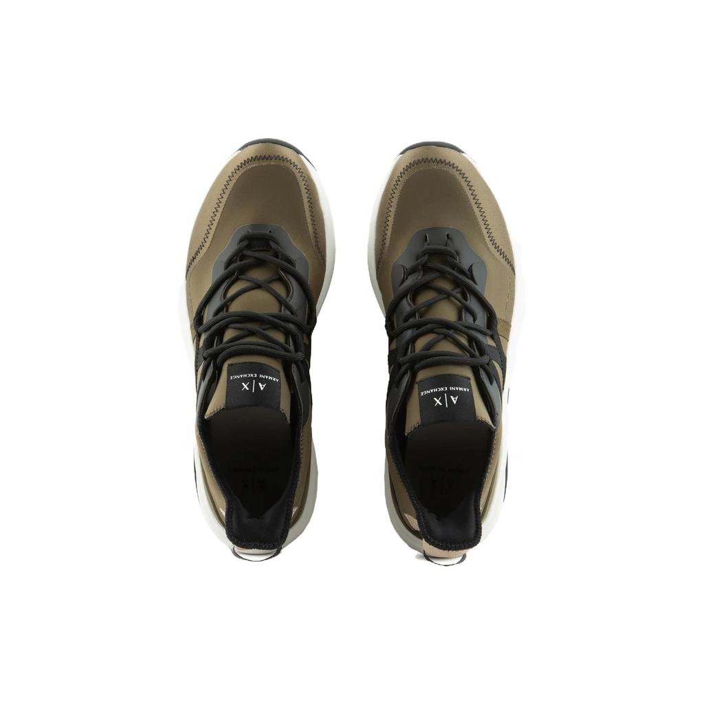 Armani Exchange Round Toe Thick Sole Low Top Casual Shoes Men sneakers Green XUX187XV7741Q482