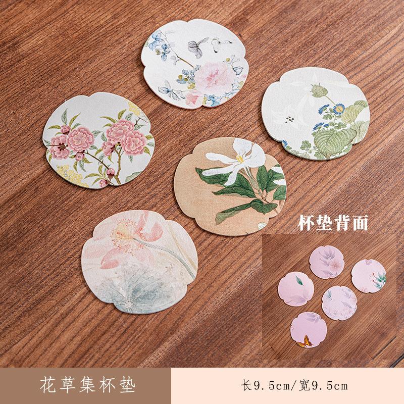 

Набір з 5 шт. Тканинні підставки під чашки з квітковим візерунком, двосторонні, елегантні, гарячі підставки для кавових чашок, блюдця, протиопікові серветки, підставки під чашки для чаю, кафе, рукоділля